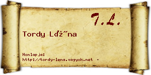 Tordy Léna névjegykártya